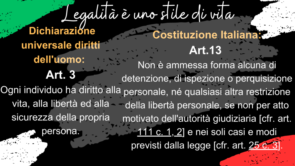 Art 3 diritti universali dell'uomo ed art 13 costituzione italiana