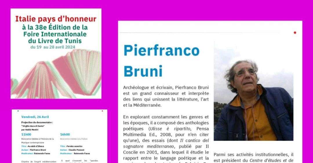“Oltre Itaca”. Pierfranco Bruni ospite d’onore alla Fiera internazionale del Libro 2024 a Tunisi. 26 aprile